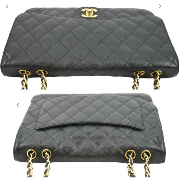 💎✨ GORGEOUS ✨💎 CHANEL CAVIAR FLAP DOUBLE CHAIN QUILTED JUMBO - Picture 5 of 16